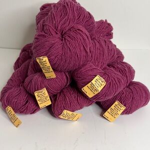 New Briggs and Little Yarn Pink Purple Wool 3 DK Light 6 Hanks Made in Canada